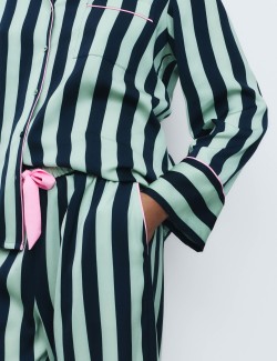 Striped Revere Wide Leg Pyjama Set