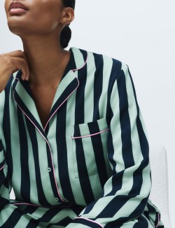 Striped Revere Wide Leg Pyjama Set