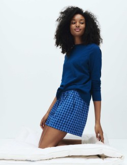 Pyžamové topy z čisté bavlny s dlouhými rukávy, 2 ks