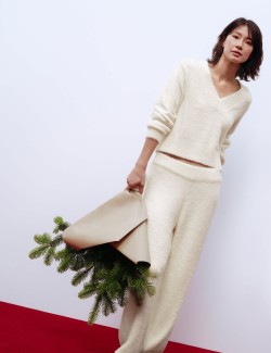 Feather Knit V-Neck Pyjama Top