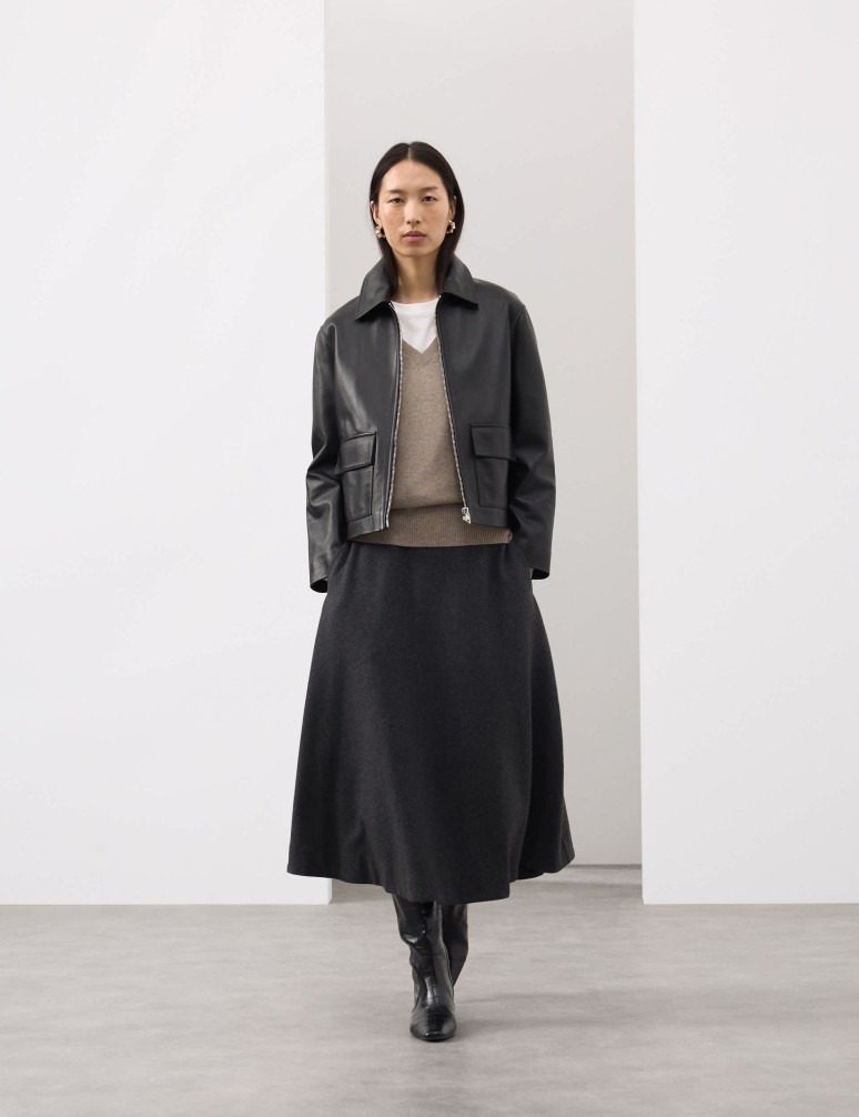 Volný svetr ze 100% kašmíru s výstřihem do V