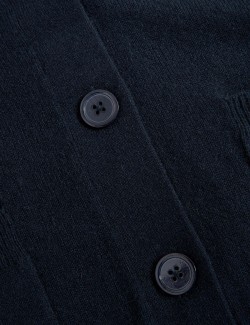 Kardigan z čistého kašmíru s výstřihem do V a knoflíky vepředu