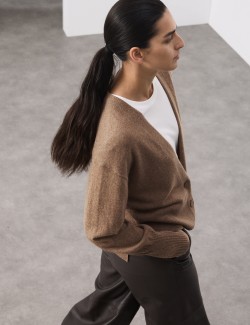 Kardigan z čistého kašmíru s výstřihem do V