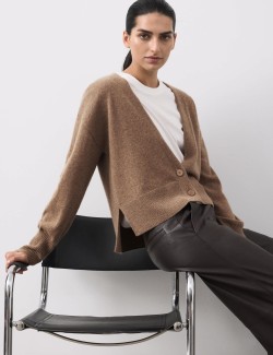 Kardigan z čistého kašmíru s výstřihem do V