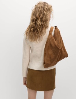 Ribbed V-Neck Relaxed Jumper