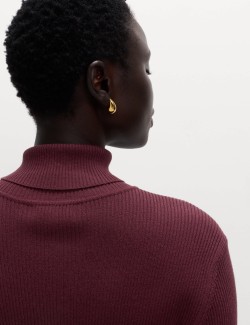 Žebrovaný svetr s rolákovým límcem