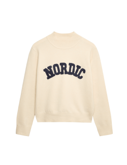 Svetr se stojáčkem s nápisem