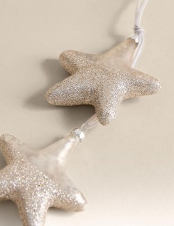 2pk Mercury Glitter Star Decorations