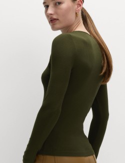 Ribbed Twist Front Top