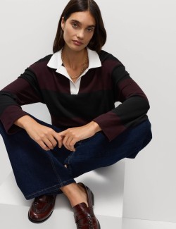 Pruhovaný pohodlný ragby top