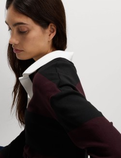 Pruhovaný pohodlný ragby top