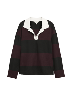 Pruhovaný pohodlný ragby top