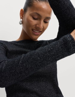 Cotton Rich Sparkly Ribbed Top