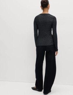 Cotton Rich Sparkly Ribbed Top