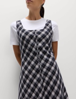 Midi tílko s kostkou z čisté bavlny