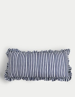 Cotton Rich Striped Bow Bolster Cushion