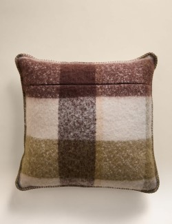 Faux Mohair Brushed Checked Cushion