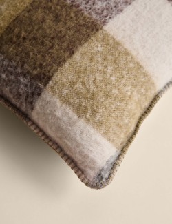 Faux Mohair Brushed Checked Cushion