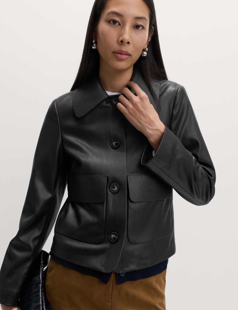 Faux Leather Lightweight Jacket