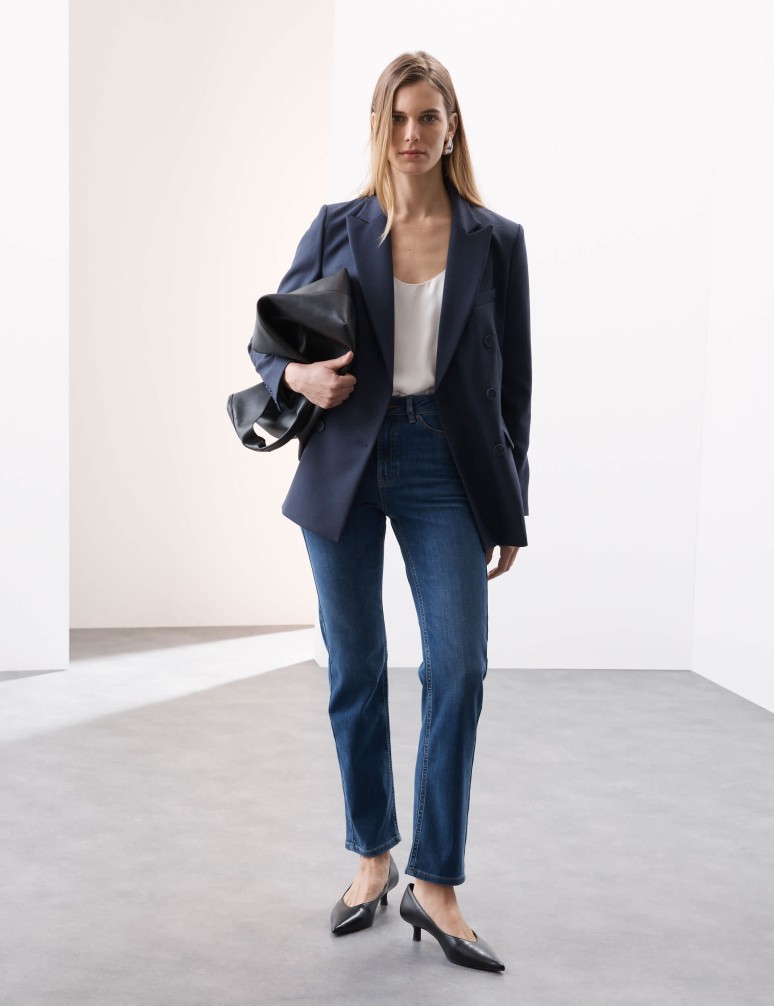 High Waisted Straight Leg Jeans