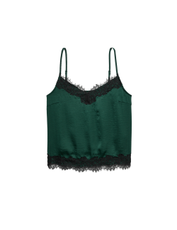 Satin Lace Applique Cami Top