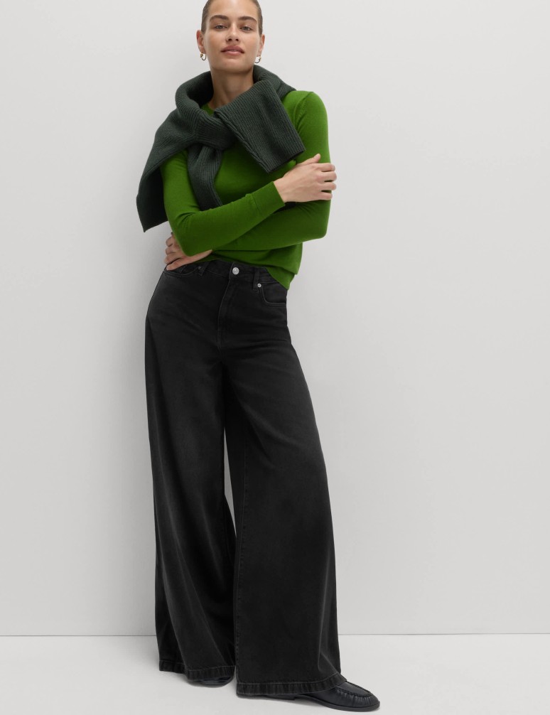 Džíny se širokými palácovými nohavicemi, ze směsi materiálu lyocell™