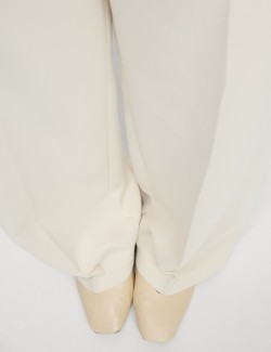 Crepe Tab Detail Wide Leg Trousers