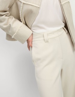 Crepe Tab Detail Wide Leg Trousers