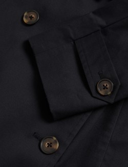 Dlouhý trenčkot s páskem, s vysokým podílem bavlny