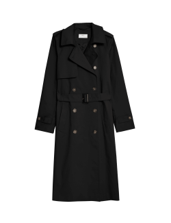 Dlouhý trenčkot s páskem, s vysokým podílem bavlny