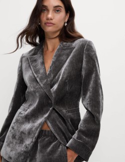 Sametové kalhoty s rovnými nohavicemi a melírem