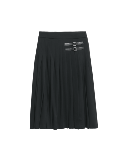 Plisovaná maxi sukně s rozparkem na straně