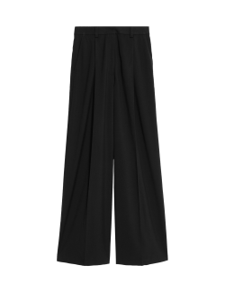 Plisované kalhoty se širokými nohavicemi