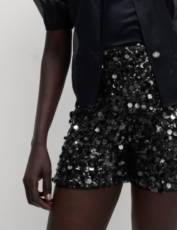 Sequin High Waisted Shorts