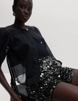 Sequin High Waisted Shorts