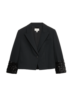 Sequin Cropped Blazer