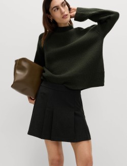 Kostkovaná plisovaná mini sukně