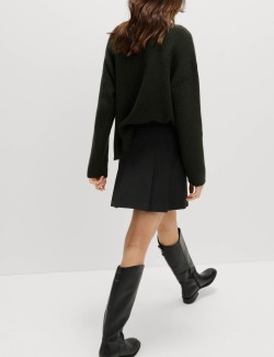 Kostkovaná plisovaná mini sukně