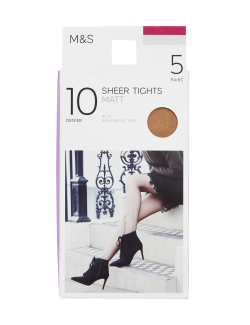 Punčochy 10 DEN, 5 párů v balení