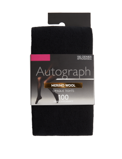 100 Denier Merino Wool Opaque Tights