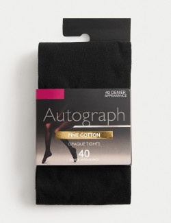 40 Denier Fine Cotton Opaque Tights