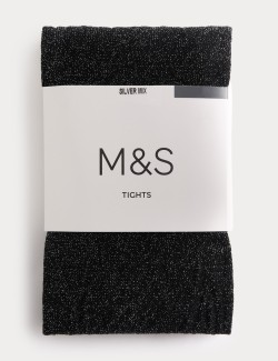 Neprůhledné punčochy s celoplošným třpytem