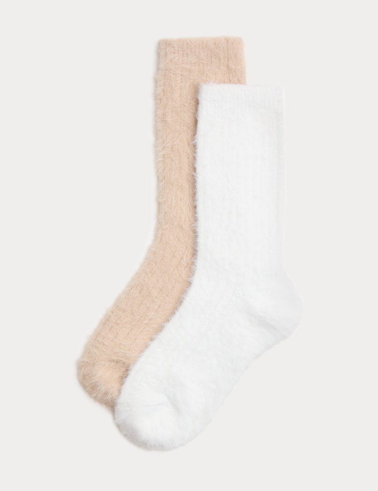 2 ks pohodlných žebrovaných kotníkových ponožek