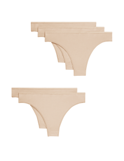 Brazilské kalhotky z modalu, bez viditelných lemů, 5 ks v balení