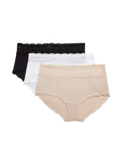 Šortky s vysokým pasem a vysokým podílem bavlny, 3 ks