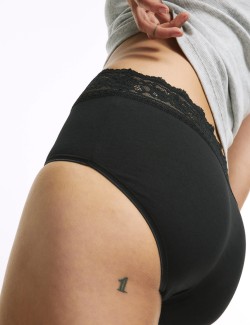 Krajkové midi kalhotky z bavlny s lycrou, 5 ks v balení