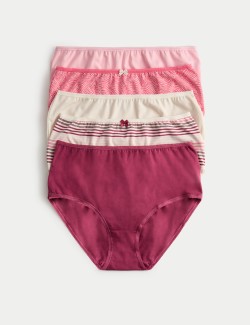 Šortkové kalhotky s vysokým pasem s potiskem, z bavlny Lycra™, 5 ks