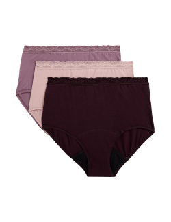 Vysoce savé menstruační kalhotky do pasu, 3 ks
