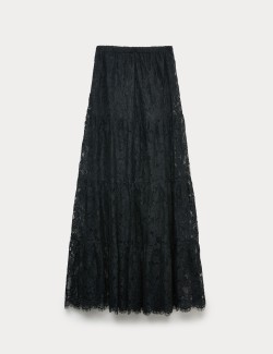 Lace Maxi Tiered Skirt