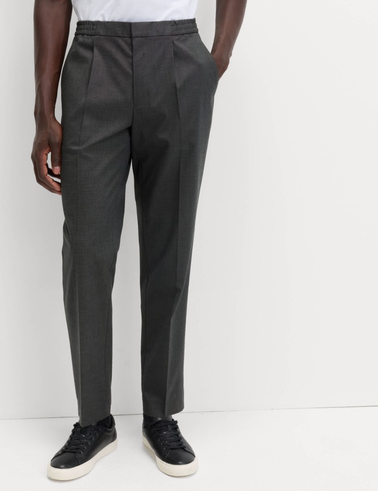 Cotton Blend Smart Elasticated Waist Trousers